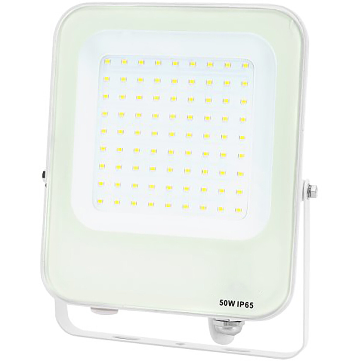 LED Baustrahler - LED-Scheinwerfer - Aigi Rekan - 50 Watt - Neutralweiß 4000K - Wasserdicht IP65 - Rechteckig - Mattweiß - Aluminium