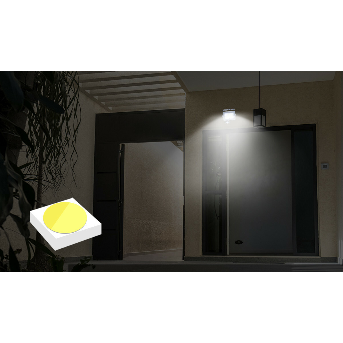 LED Baustrahler mit Sensor - Aigi Zuino - 20 Watt - Kaltweiß 6500K - Wasserdicht IP65 - Schwenkbar - Mattgrau - Aluminium