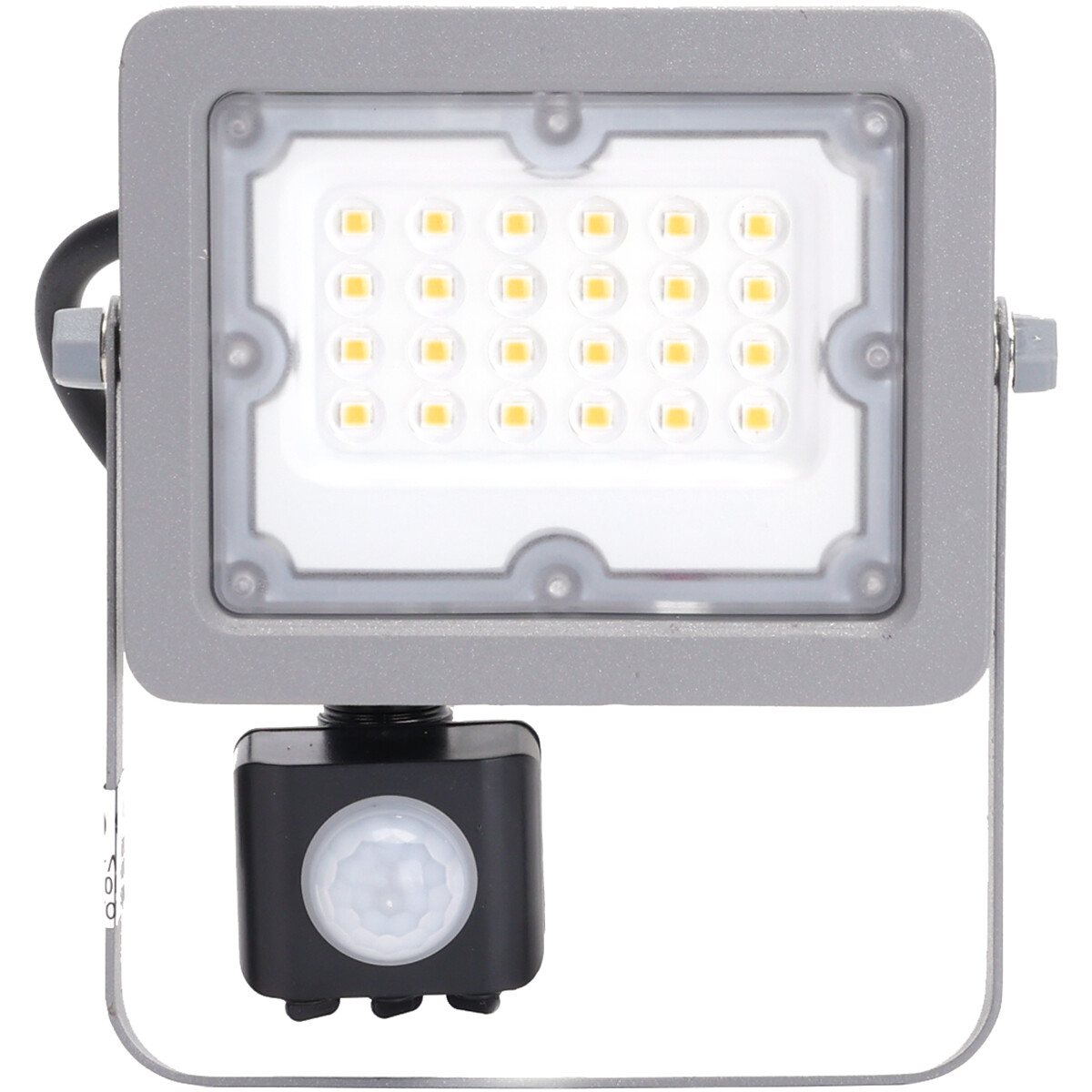 LED Baustrahler mit Sensor - Aigi Zuino - 20 Watt - Neutralweiß 4000K - Wasserdicht IP65 - Schwenkbar - Mattgrau - Aluminium