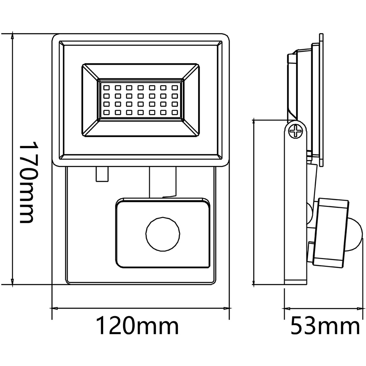 LED Scheinwerfer mit Sensor - Velvalux Glowlit - 20 Watt - Naturweiß 4000K - Wasserdicht IP65 - Flimmerfrei