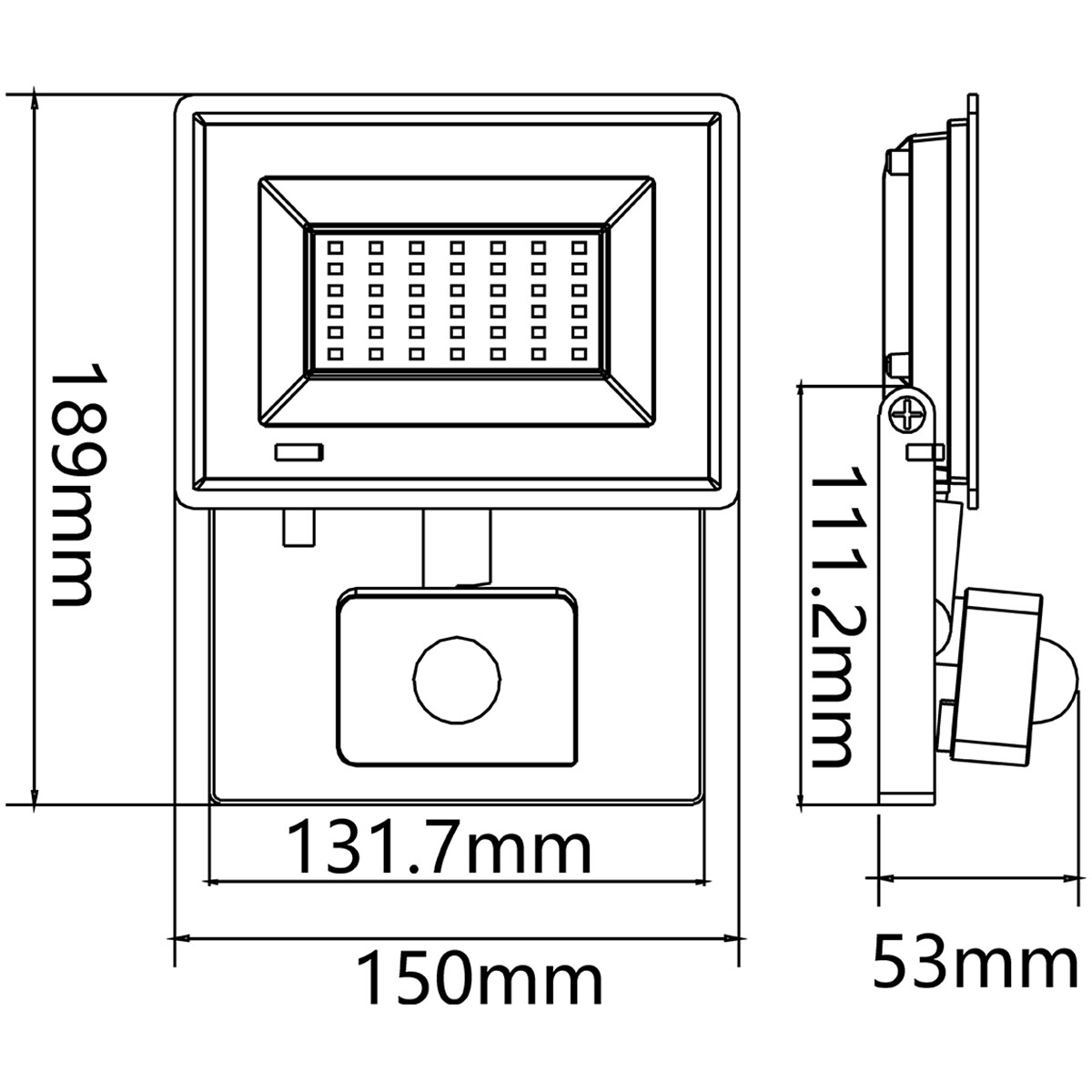 LED Scheinwerfer mit Sensor - Velvalux Glowlit - 30 Watt - Klar/Kaltweiß 6500K - Wasserdicht IP65 - Flimmerfrei