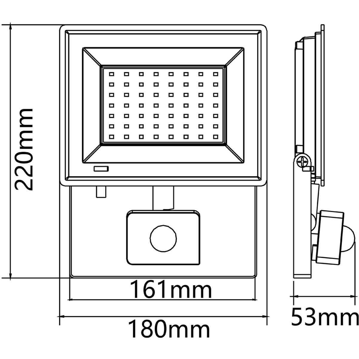 LED Scheinwerfer mit Sensor - Velvalux Glowlit - 50 Watt - Klar/Kaltweiß 6500K - Wasserdicht IP65 - Flimmerfrei