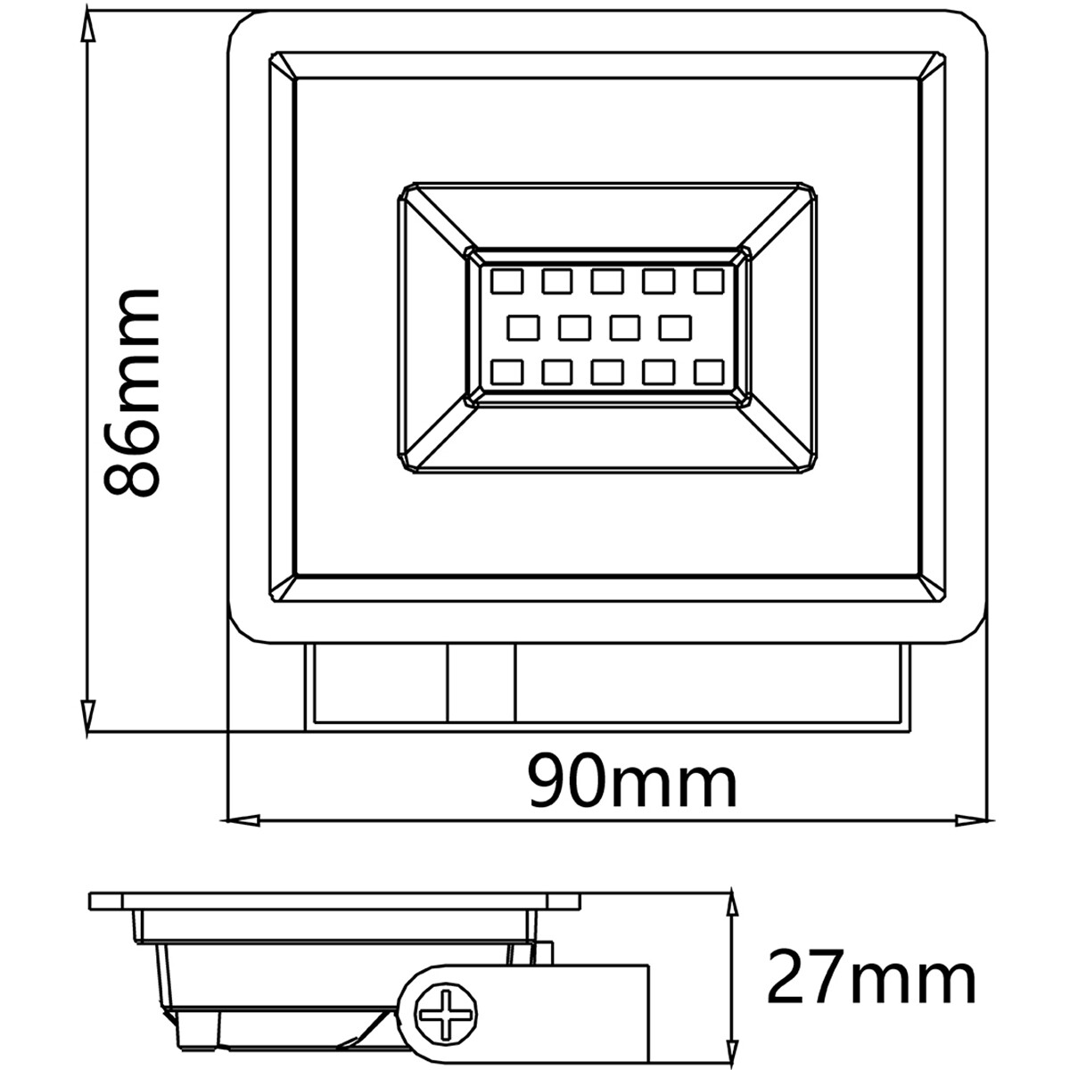 LED Scheinwerfer - Velvalux Glowlit - 10 Watt - Klar/Kaltweiß 6500K - Wasserdicht IP65 - Flimmerfrei