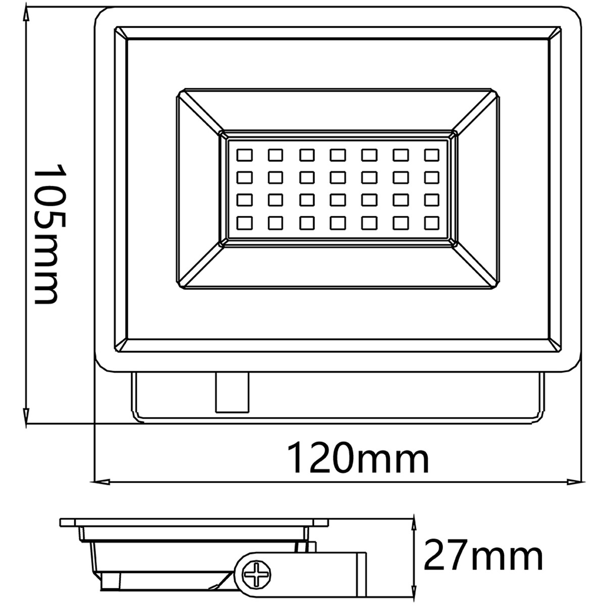 LED Scheinwerfer - Velvalux Glowlit - 20 Watt - Klar/Kaltweiß 6500K - Wasserdicht IP65 - Flimmerfrei