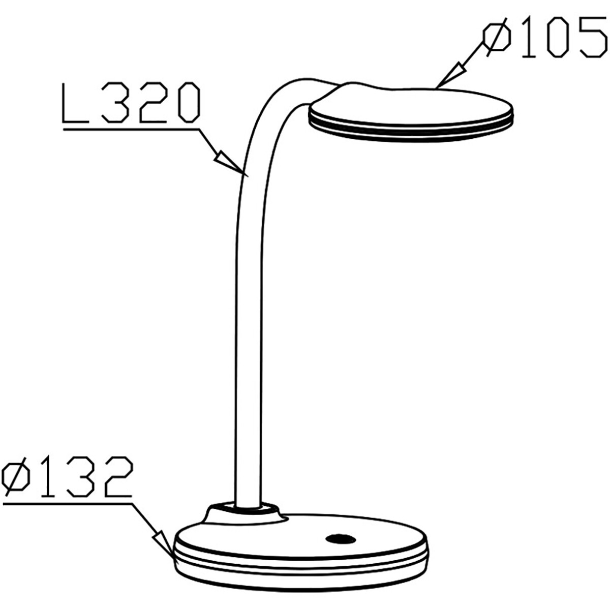 LED-Schreibtischlampe - Brinton - 4.5W 350lm - Klar/Kaltweiß 5000K - Dimmbare - Weiß