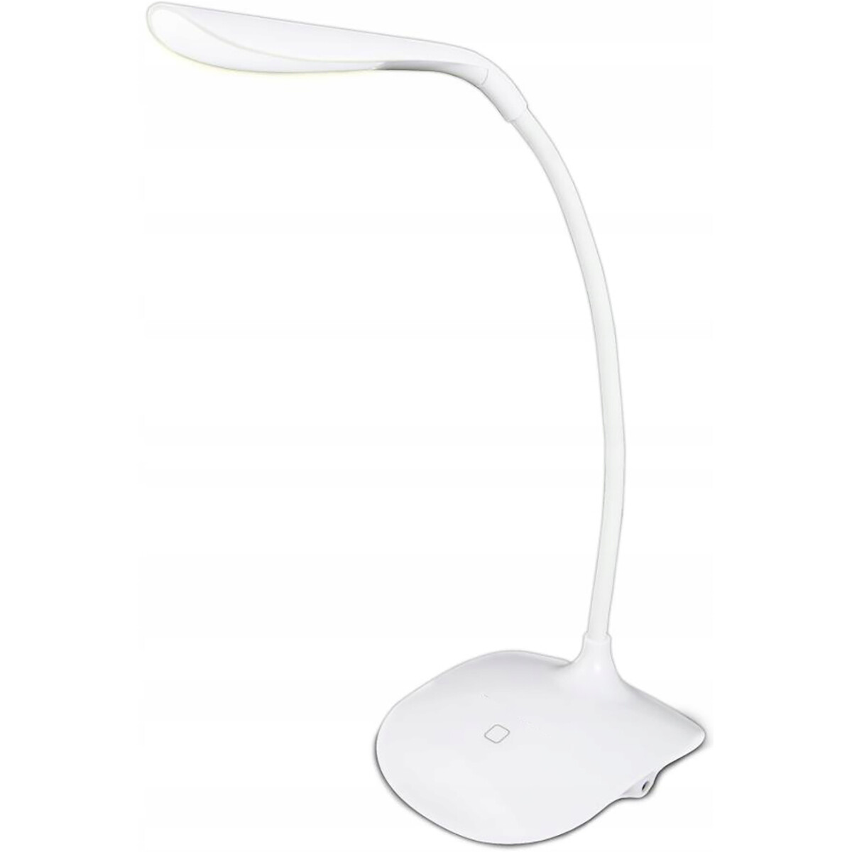 LED Schreibtischlampe - Estoza Acrin - 3W - Kaltweiß 5500K - Touch Schalter - Dimmbar - Flexibler Arm - USB Aufladen - Matt Weiß - Kunststoff