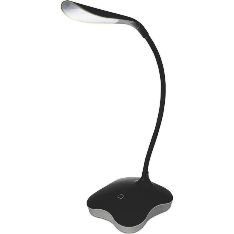 LED Schreibtischlampe - Estoza Mimo - 3W - Kaltweiß 5500K - Touch Schalter - Dimmbar - Flexibler Arm - USB Aufladen - Matt Schwarz - Kunststoff