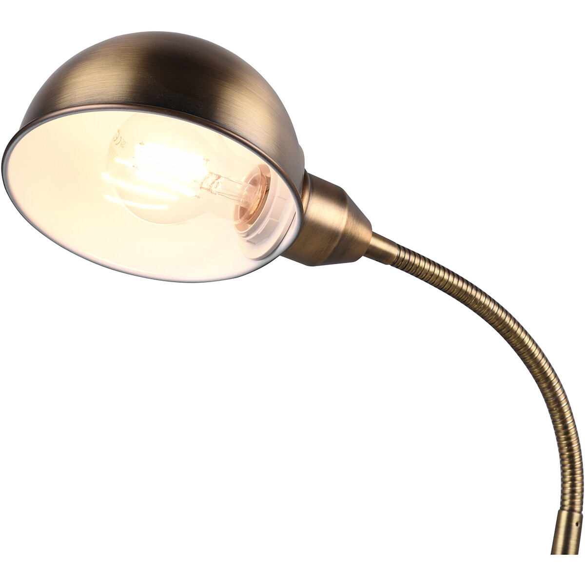 LED Schreibtischlampe - Tischbeleuchtung - Trion Pirle - E27 Fassung - Rund - Matt Gold - Aluminium