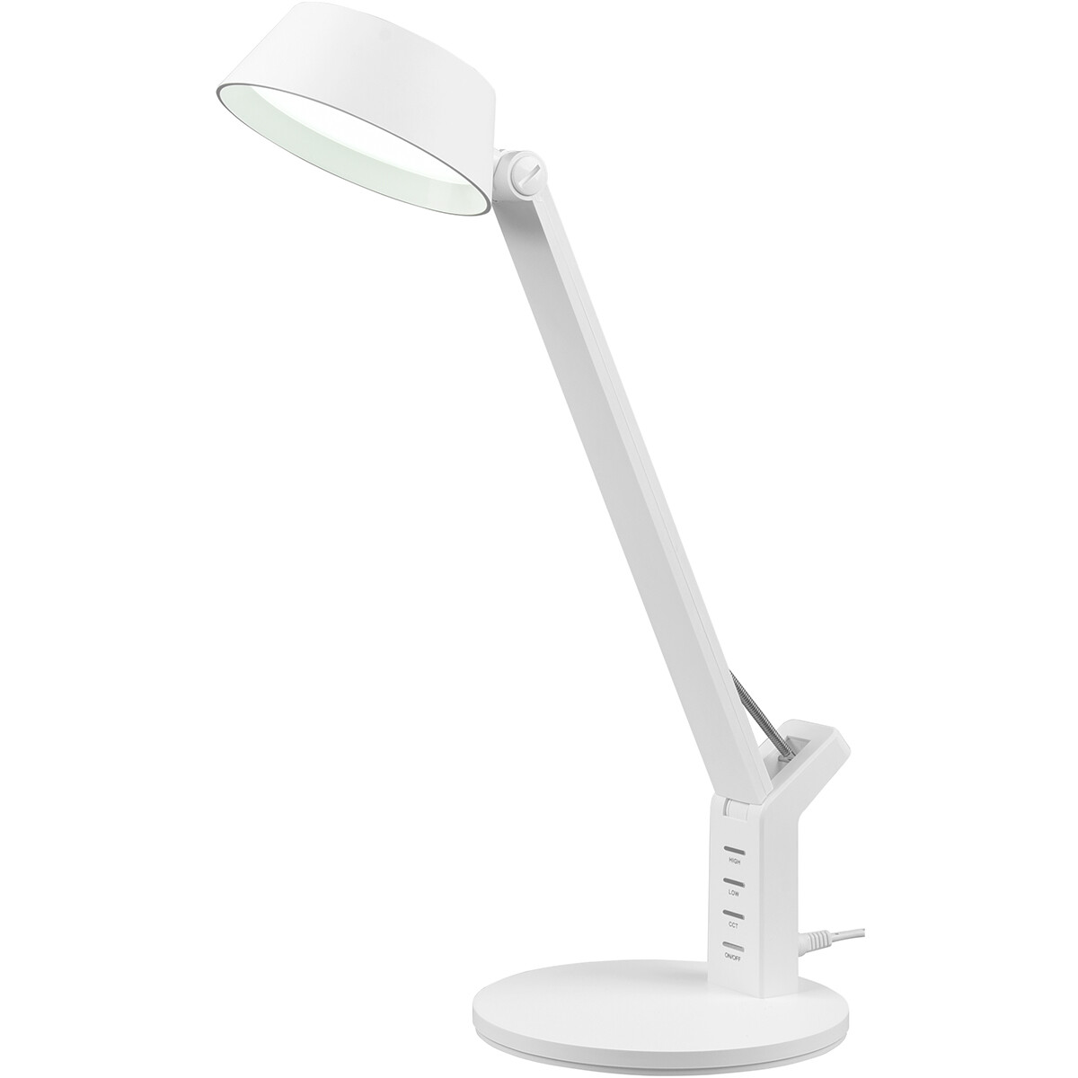 LED Schreibtischlampe - Trion Avvan - 5W - Anpassbare Lichtfarbe - USB Aufladbar - Dimmbar - Rund - Matt Weiß - Kunststoff