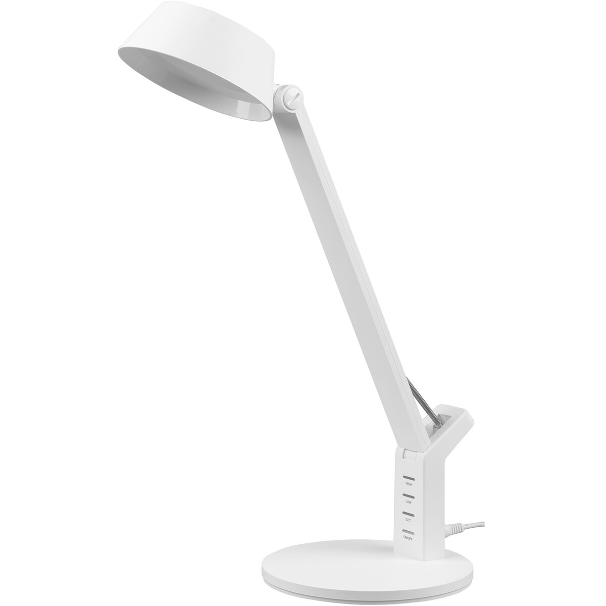 LED Schreibtischlampe - Trion Avvan - 5W - Anpassbare Lichtfarbe - USB Aufladbar - Dimmbar - Rund - Matt Weiß - Kunststoff