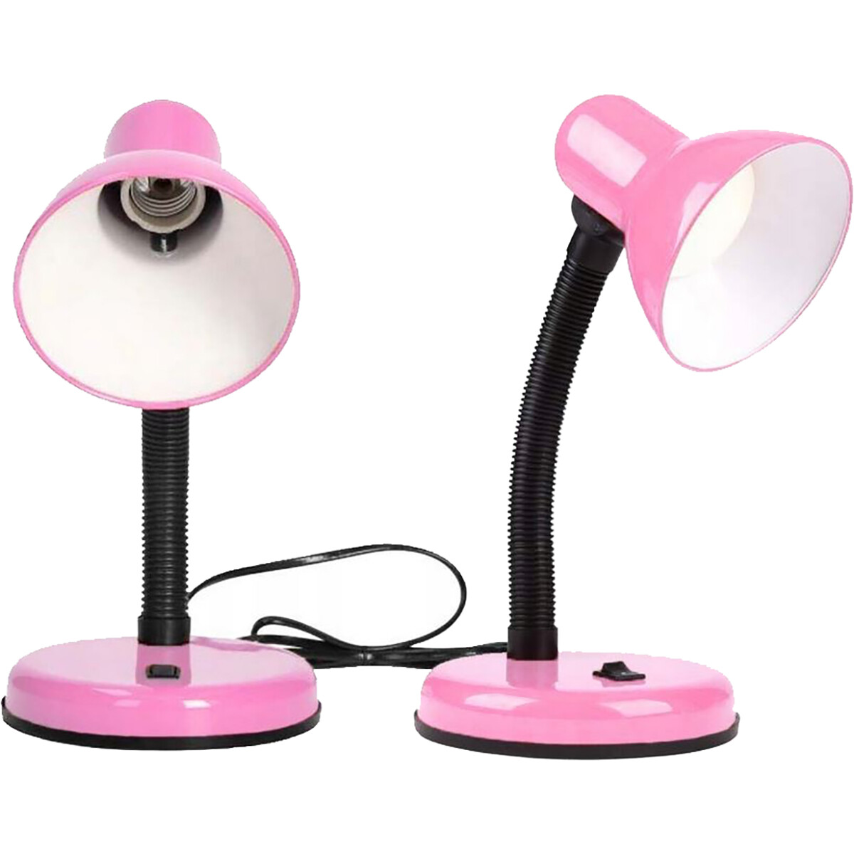 LED Schreibtischlampe - Velvin Brin - E27 Fassung - Ein/Aus Schalter - Flexibler Arm - Rosa