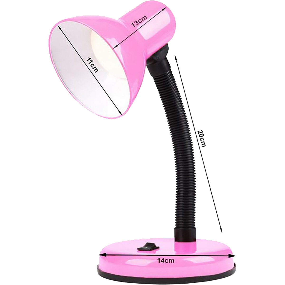 LED Schreibtischlampe - Velvin Brin - E27 Fassung - Ein/Aus Schalter - Flexibler Arm - Rosa