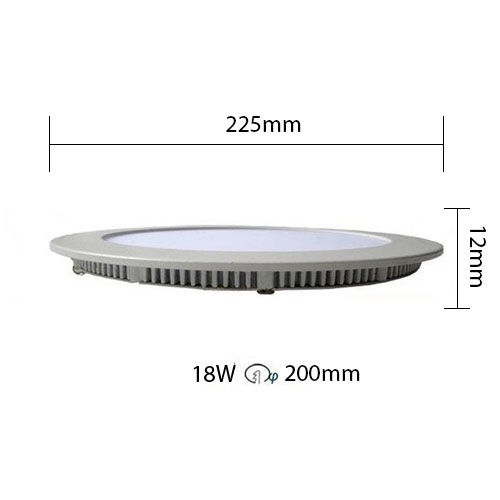 LED Downlight Slim - Einbau Rund 18W - Warmweiß 3000K - Mattweiß Aluminium - Ø225mm