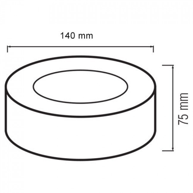 LED Downlight 6er Pack - Aufbau Rund Hoch 10W - Universalweiß 4200K - Mattschwarz Aluminium - Ø140mm