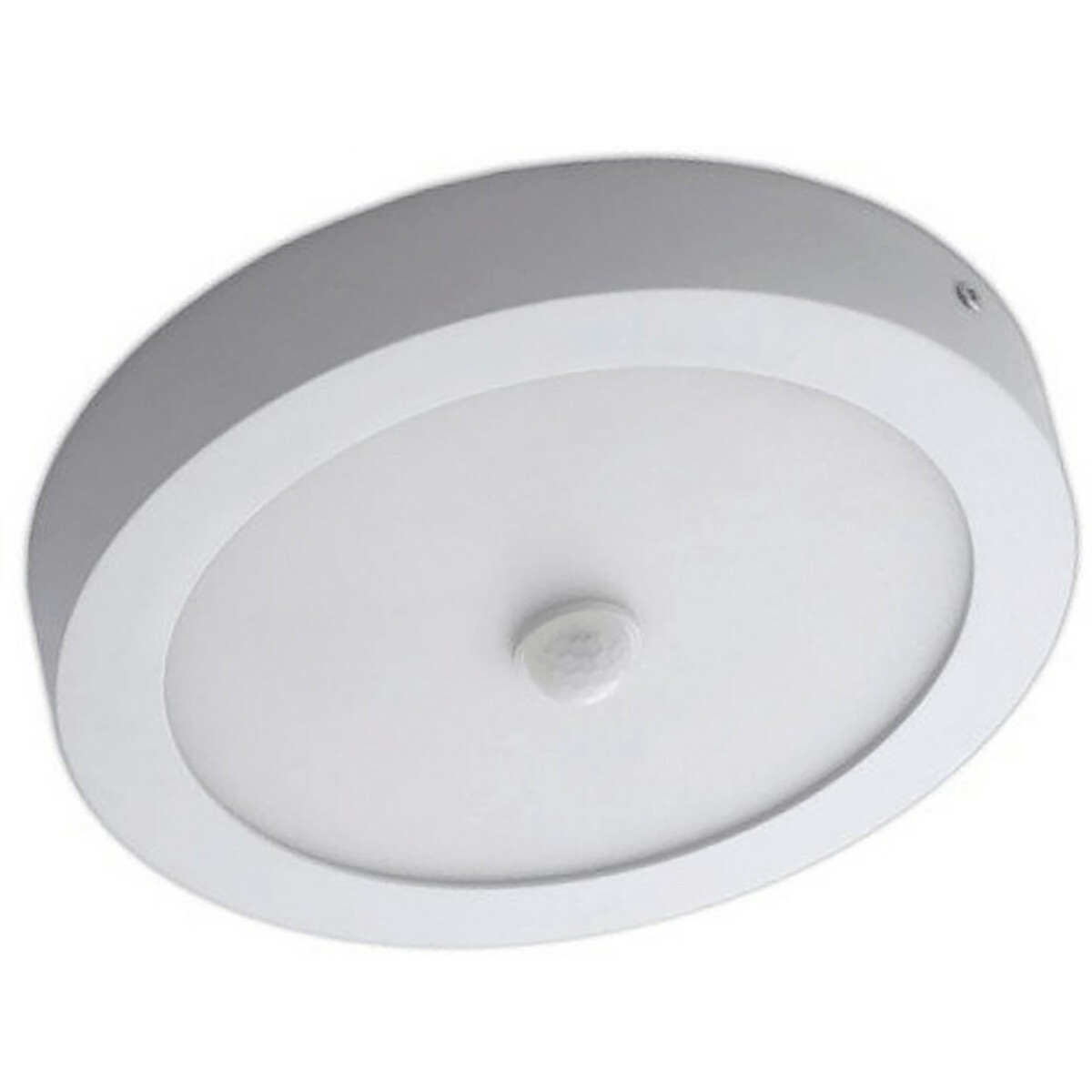 LED Downlight - Facto Dury - PIR Bewegungssensor 360° + Tag und Nacht Sensor - 18W - Warmweiß 2700K - Aufbau - Rund - Matt Weiß - OSRAM LEDs