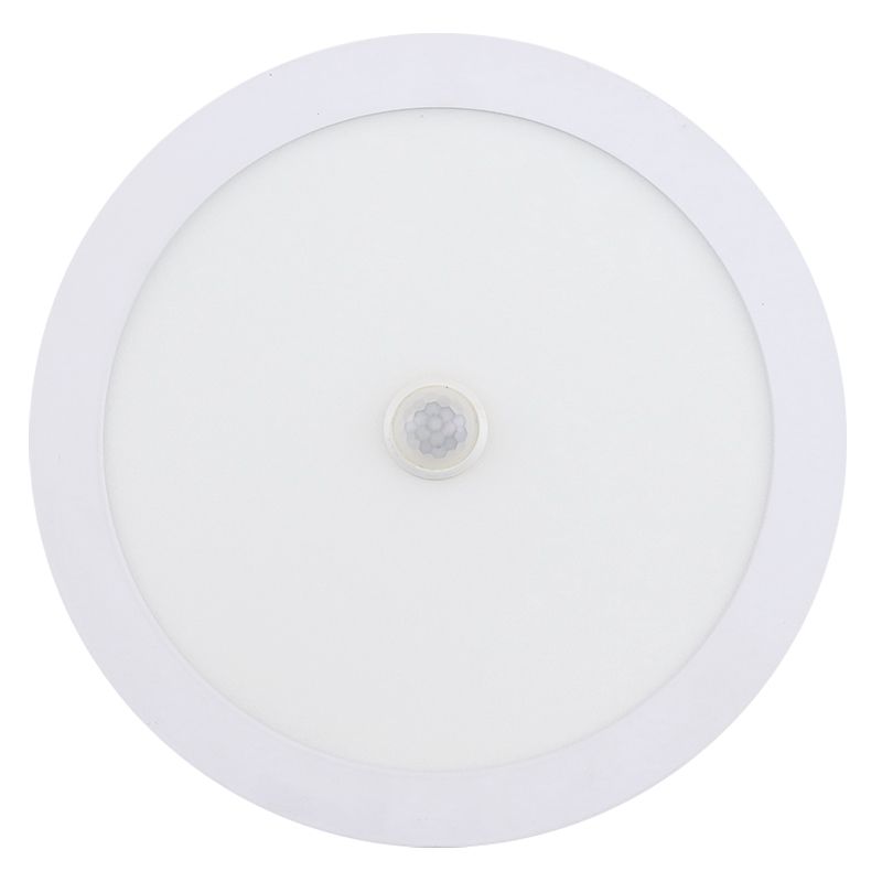 LED Downlight - Facto Dury - PIR Bewegungssensor 360° + Tag und Nacht Sensor - 18W - Warmweiß 2700K - Aufbau - Rund - Matt Weiß - OSRAM LEDs