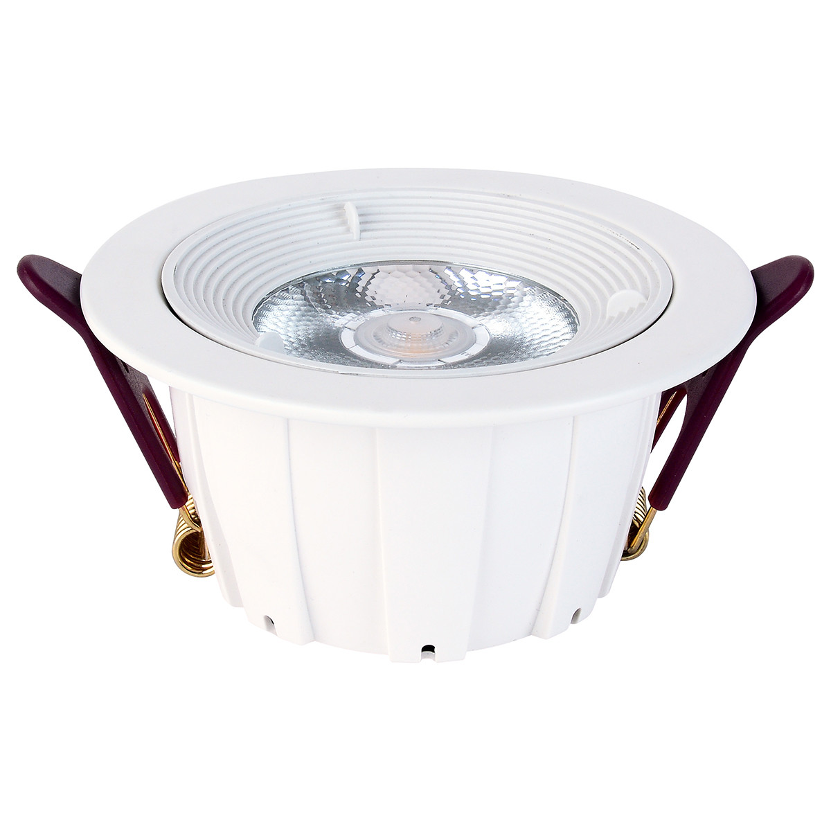 LED Downlight Lonar - Einbau Rund 7W - Dimmbar - Natuurlijk 4000K - Mattweiß Aluminium Ø98mm