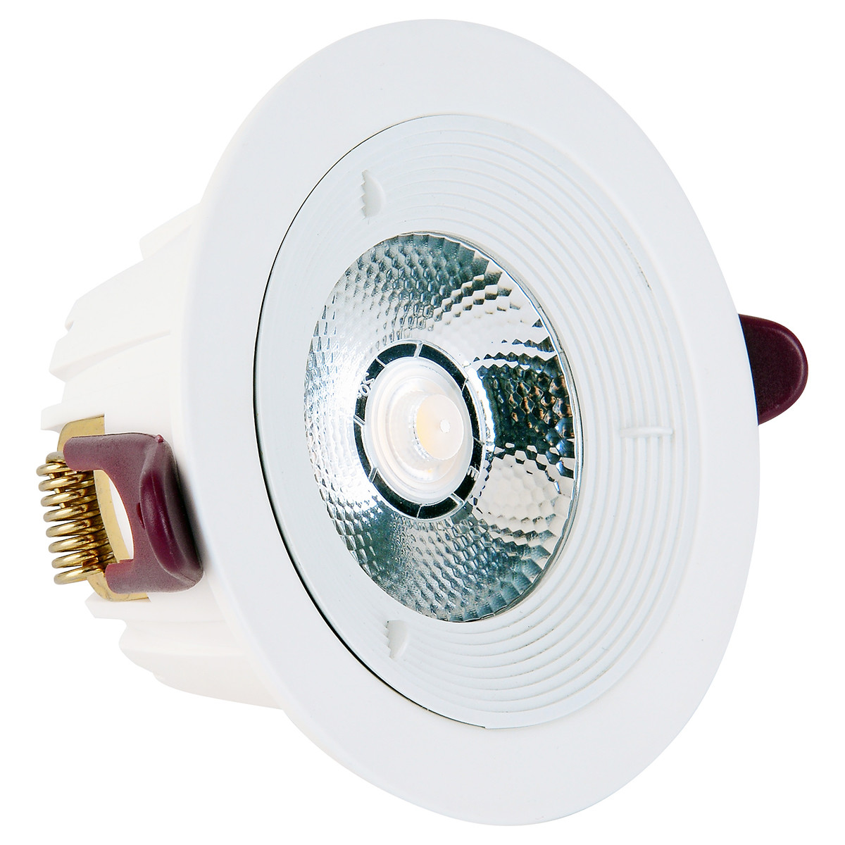 LED Downlight Lonar - Einbau Rund 7W - Dimmbar - Natuurlijk 4000K - Mattweiß Aluminium Ø98mm