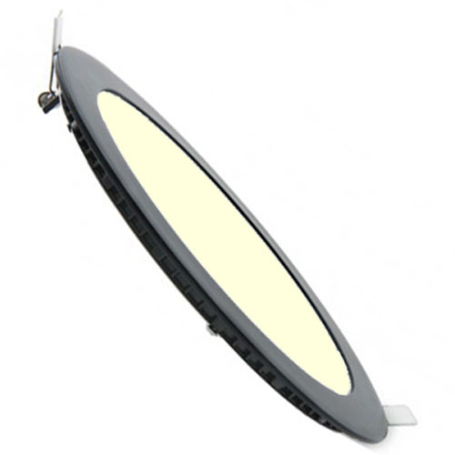 LED Downlight Slim - Einbau Rund 6W - Warmweiß 3000K - Mattschwarz Aluminium - Ø120mm