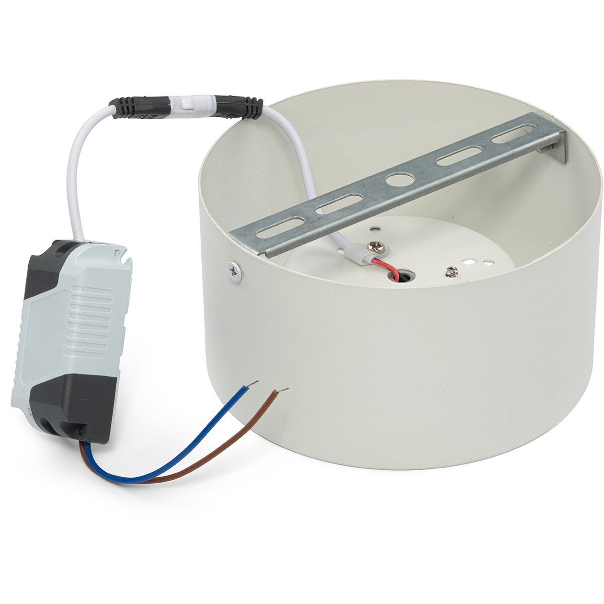 LED Downlight - Aufbau Rund Hoog 10W - Universalweiß 4200K - Mattweiß Aluminium - Ø140mm