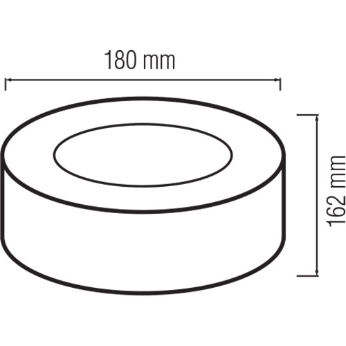 LED Downlight - Aufbau Rund Hoog XL 15W - Universalweiß 4200K - Mattschwarz Aluminium - Ø180mm