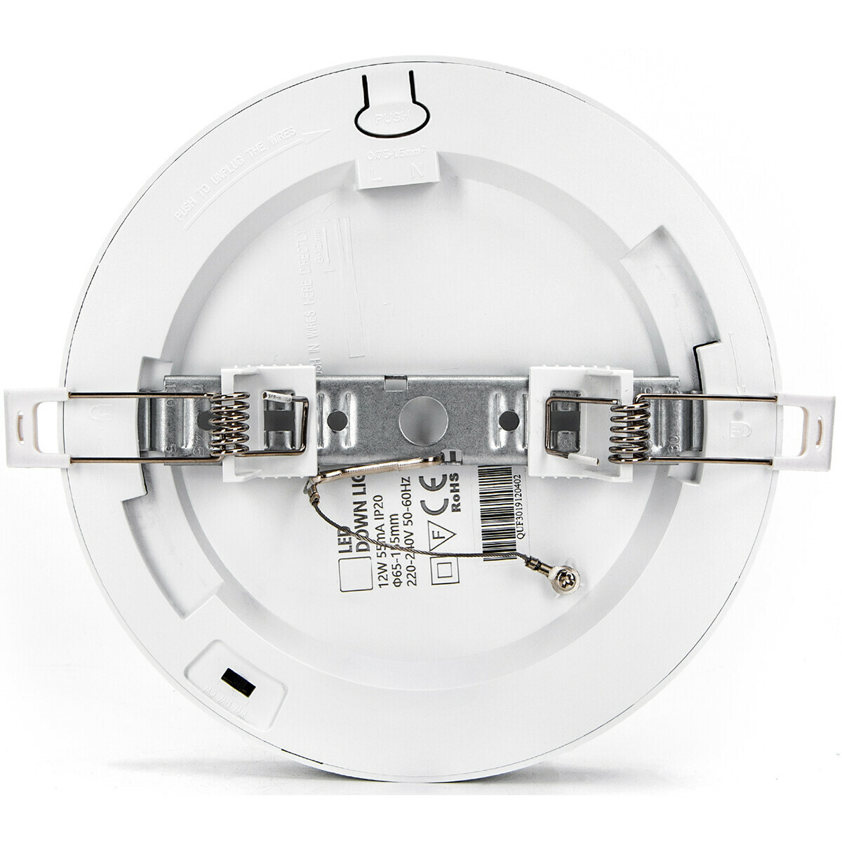 LED Downlight Pro - Aigi Foka - Einbau/Aufbau - Rund - 12W - Kaltweiß 6000K - Mattweiß - Kunststoff