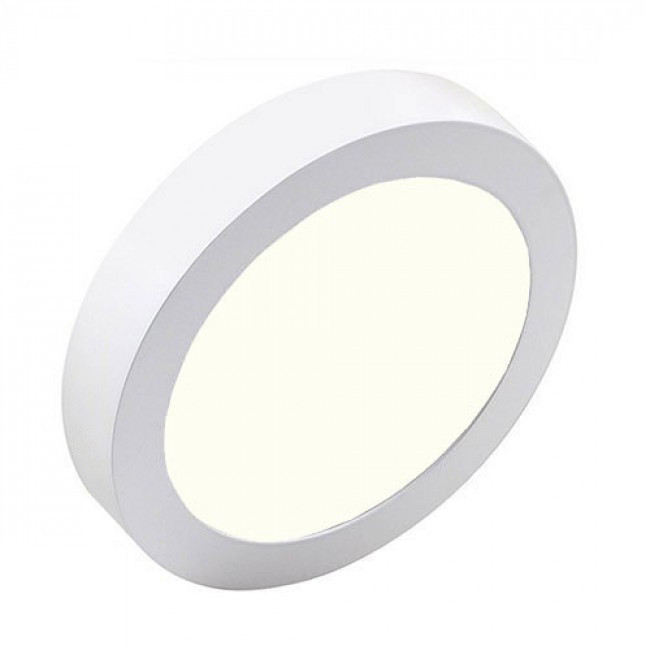 LED Downlight Pro - Aigi - Aufbau Rund 12W - Universalweiß 4000K - Mattweiß Aluminium - Ø177mm