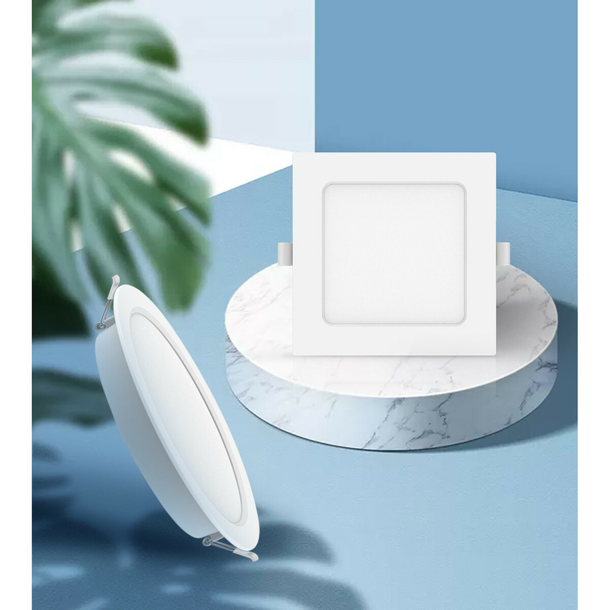 LED Downlight Pro - Aigi Trinko - Einbau Quadrat 15W - Kaltweiß 6500K - Mattweiß - Kunststoff - 175mm