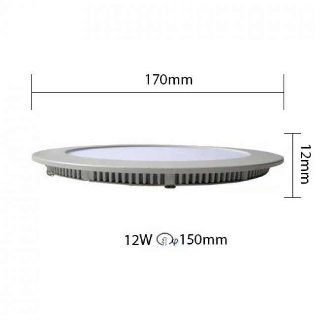 LED Downlight Slim 6er Pack - Einbau Rund 12W - Universalweiß 4200K - Mattweiß Aluminium - Ø170mm