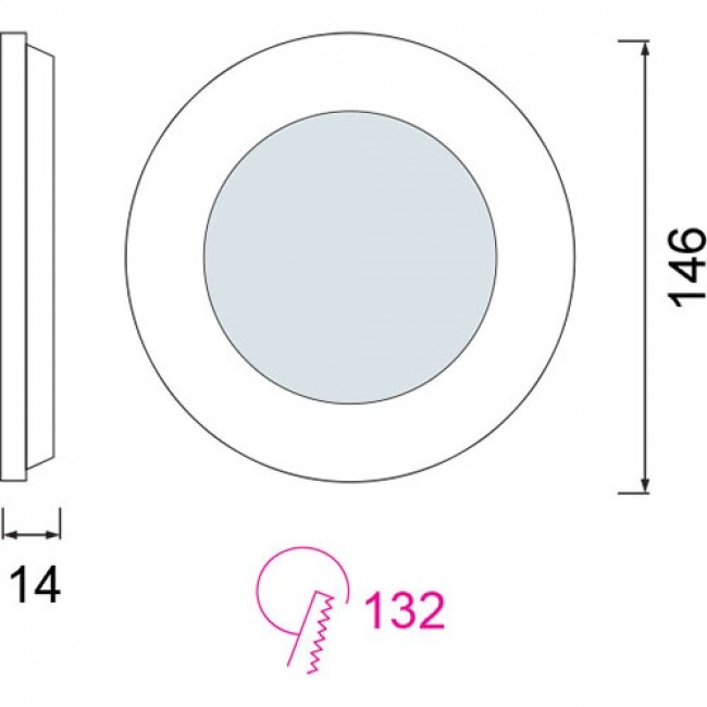 LED Downlight Slim 6er Pack - Einbau Rund 9W - Warmweiß 2700K - Mattweiß - Aluminium - Ø146mm