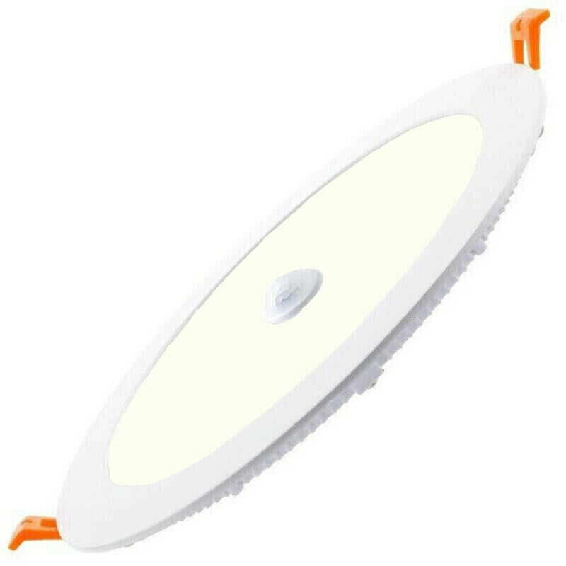 LED Downlight Slim - Facto Dury - PIR Bewegungssensor 360° + Tag und Nacht Sensor - 20W - Neutralweiß 4000K - Einbau - Rund - Mattweiß - OSRAM LEDs