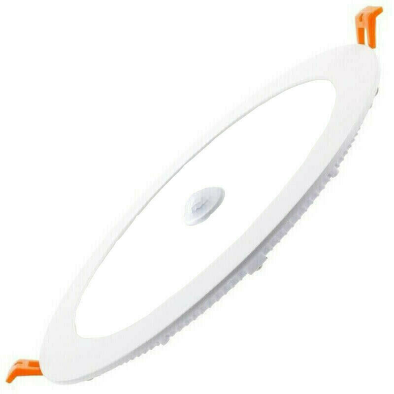 LED Downlight Slim - Facto Dury - PIR Bewegungssensor 360° + Tag und Nacht Sensor - 22W - Kaltweiß 5700K - Einbau - Rund - Mattweiß - OSRAM LEDs