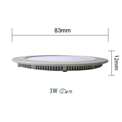 LED Downlight Slim - Einbau Rund 3W - Tageslicht 6400K - Mattweiß Aluminium - Ø83mm