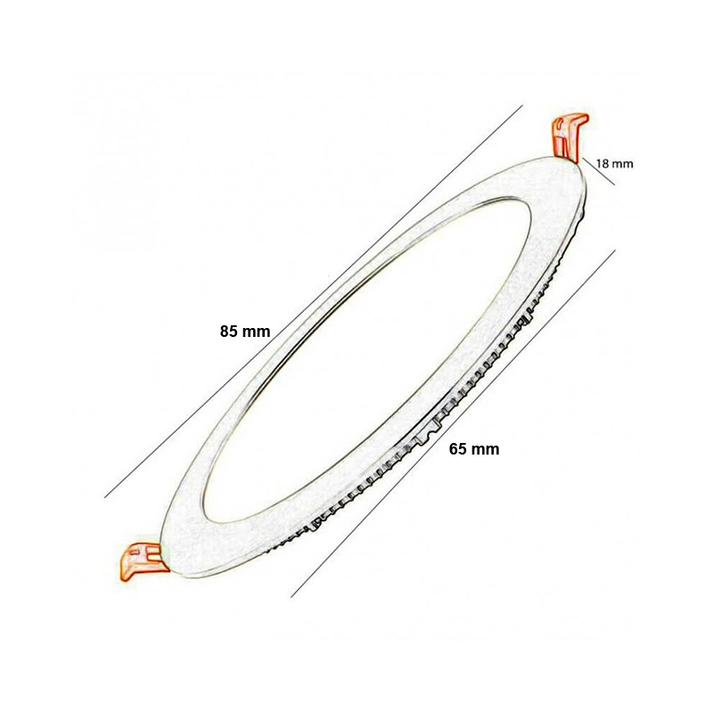 LED Downlight Slim - Facto - Einbau Rund 5W - Universalweiß 4000K - Edelstahl - Ø85mm