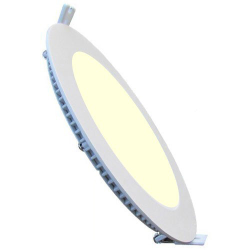 LED Downlight Slim - Einbau Rund 9W - Warmweiß 2700K - Mattweiß Aluminium - Ø146mm