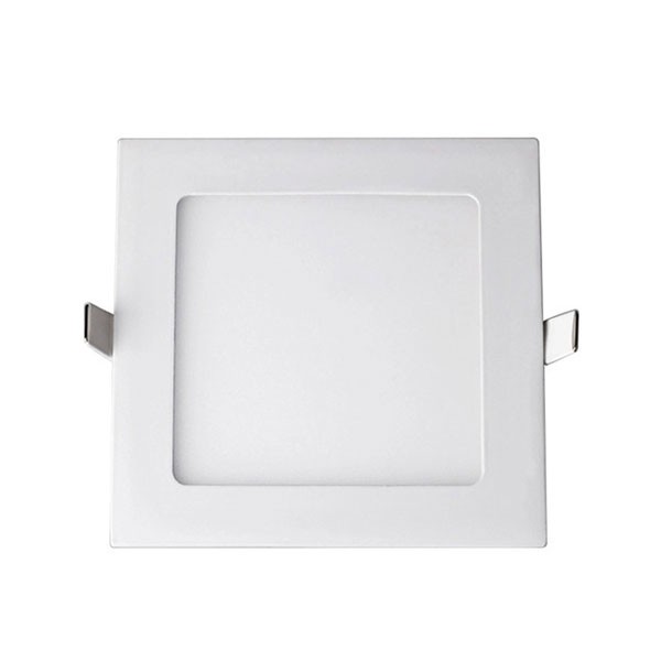 LED Downlight Slim - Einbau Quadratisch 9W - Tageslicht 6400K - Mattweiß Aluminium - 146mm