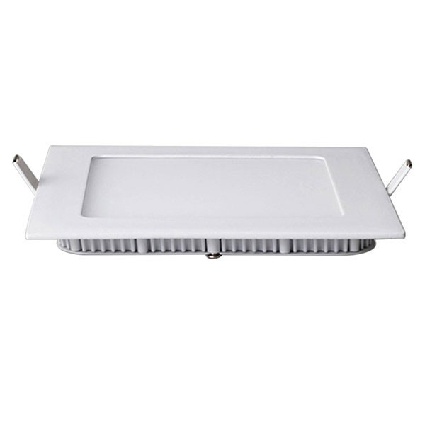 LED Downlight Slim - Einbau Quadratisch 9W - Tageslicht 6400K - Mattweiß Aluminium - 146mm