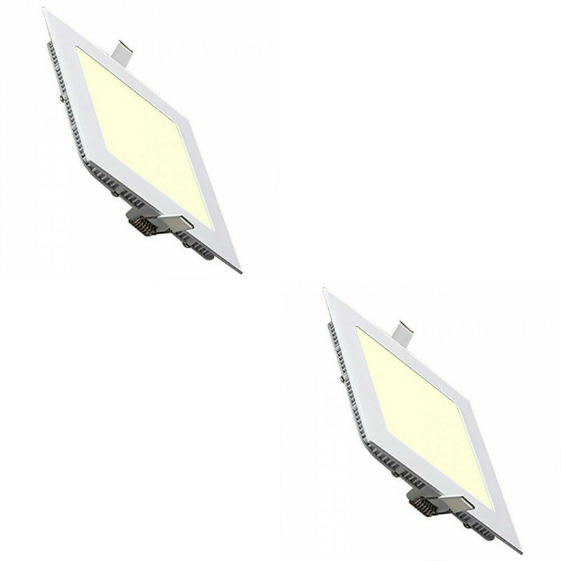 LED Downlight Slim - Einbau Quadratisch 9W - Warmweiß 2700K - Mattweiß Aluminium - 146mm