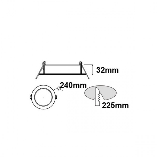 LED Downlight Slim Pro 6er Pack - Aigi - Einbau Rund 20W - Universalweiß 4000K - Mattweiß - Ø240mm