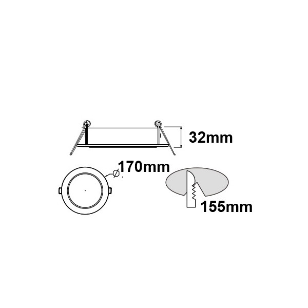 LED Downlight Slim Pro - Aigi - Einbau Rund 12W - Tageslicht 6000K - Mattweiß Aluminium - Ø170mm