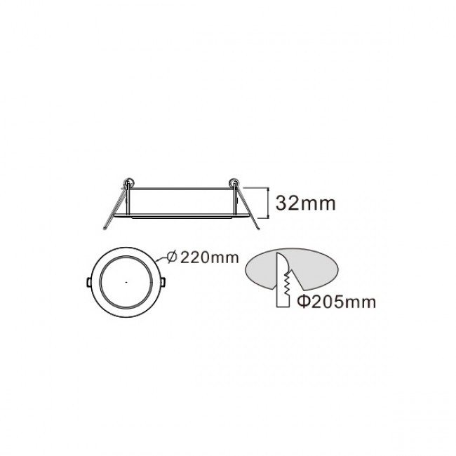 LED Downlight Slim Pro - Aigi - Einbau Rund 18W - Tageslicht 6000K - Mattweiß Aluminium - Ø220mm