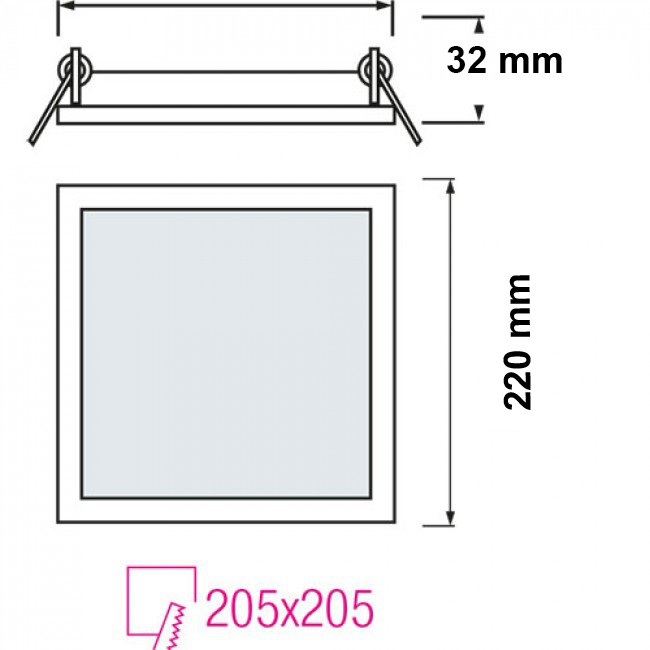 LED Downlight Slim Pro - Aigi - Einbau Quadratisch 18W - Tageslicht 6000K - Mattweiß Aluminium - 220mm