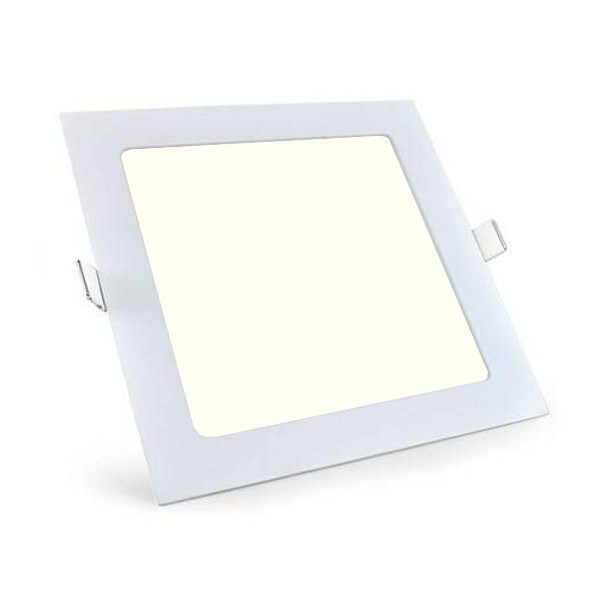 LED Downlight Slim Pro - Aigi - Einbau Quadratisch 18W - Universalweiß 4000K - Mattweiß Aluminium - 220mm