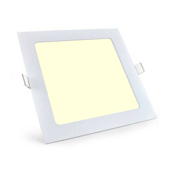 LED Downlight Slim Pro - Aigi - Einbau Quadratisch 18W - Warmweiß 3000K - Mattweiß Aluminium - 220mm