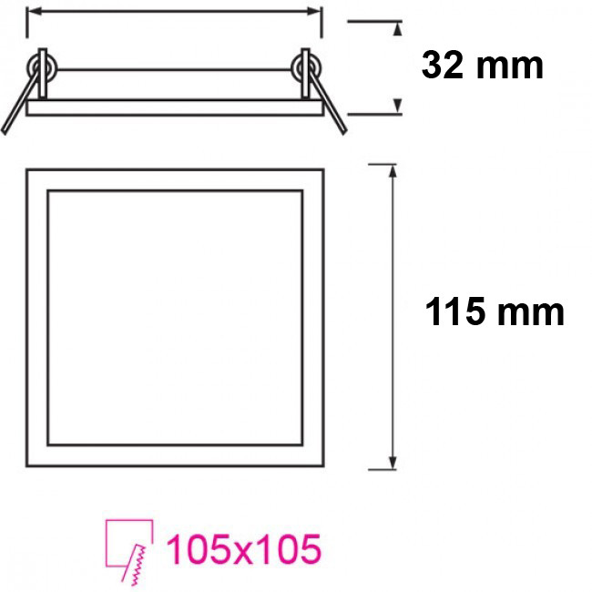 LED Downlight Slim - Aigi - Einbau Quadratisch 6W - Tageslicht 6000K - Mattweiß Aluminium - 115mm