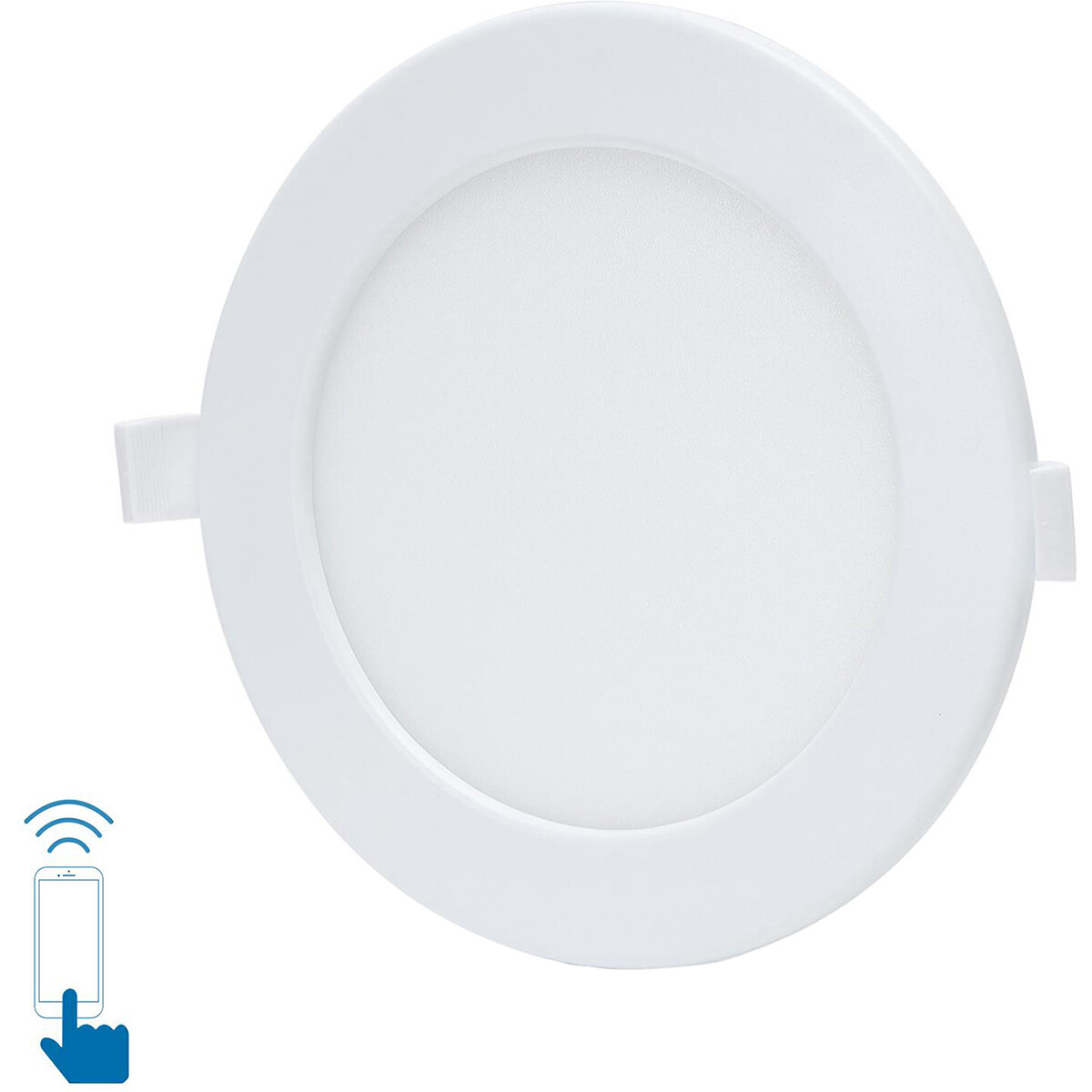 LED Downlight - Smart LED - Wifi LED - Aigi Zumba - 12W - Anpassbare Lichtfarbe - Einbau Rund - Mattweiß - Aluminium - Ø170mm