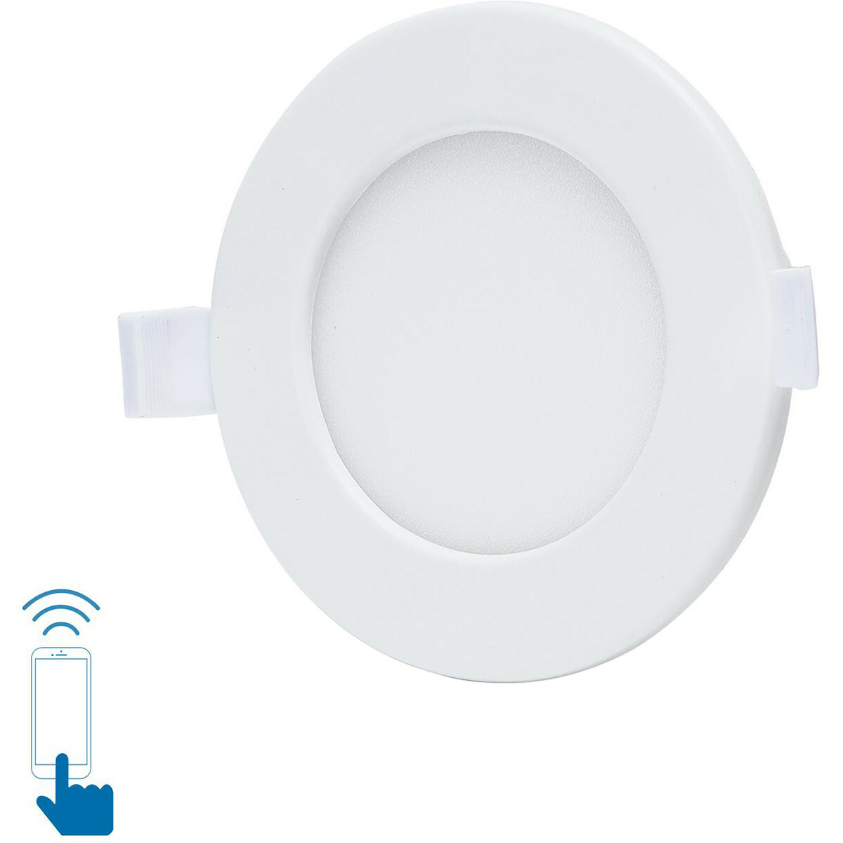 LED Downlight - Smart LED - Wifi LED - Aigi Zumba - 6W - Kaltweiß 6500K - Einbau Rund - Mattweiß - Aluminium - Ø115mm