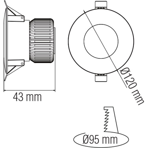 LED Downlight - Verona - Einbau Rund 10W - Tageslicht 6400K - Mattweiß Aluminium - Ø120mm