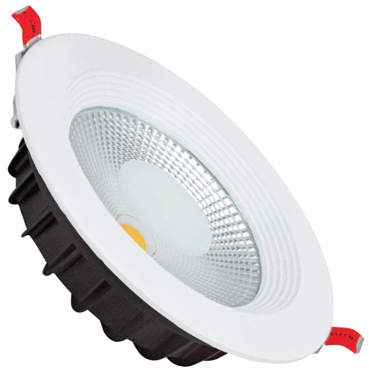 LED Downlight - Verona - Einbau Rund 20W - Tageslicht 6400K - Mattweiß Aluminium - Ø195mm