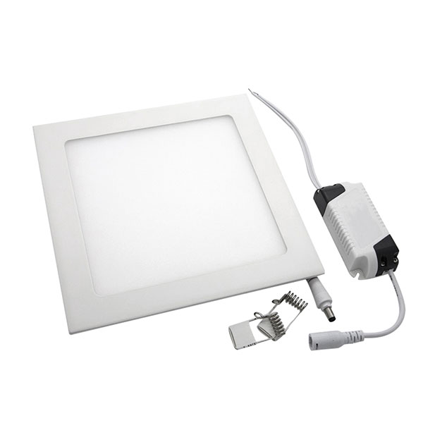 LED Downlight Slim - Einbau Quadratisch 12W - Tageslicht 6400K - Mattweiß Aluminium - 170mm